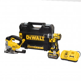 DeWalt DCD796T1T -K2 18V Combi Drill和Jigsaw套件-6AH电池，充电器和盒子
