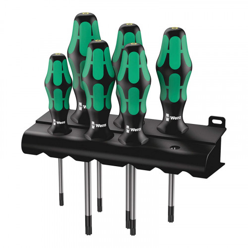 WERA 05138250001 367/6TORX®钻孔孔kraftform和带机架6pc的螺丝刀套件