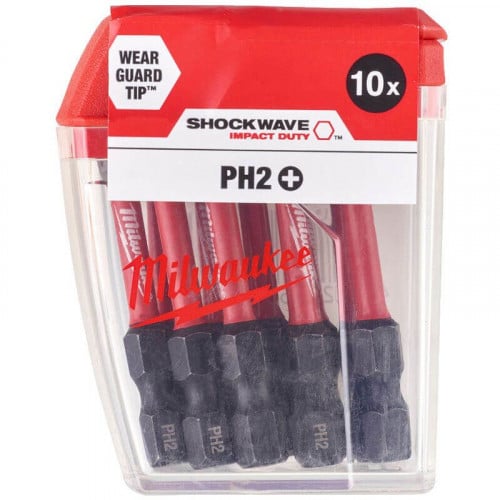 密尔沃基10 pc冲击波™影响责任PH2 x 50 mm Screwdriving设置
