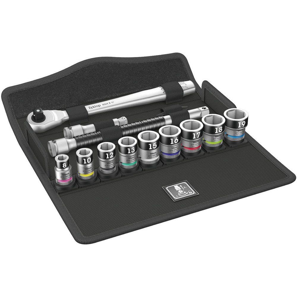 WERA 05003785001 8100 SB 1 ZYKLOP金属开关套件，带有功能插座3/8驱动器13pc