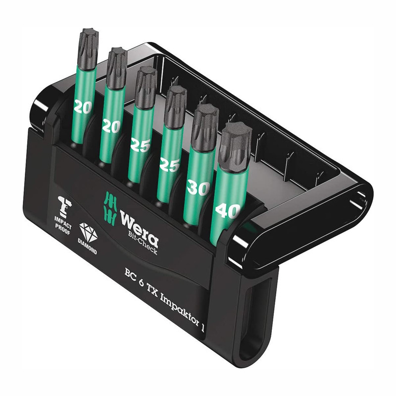 Wera 05057693001 Mini-Check Impaktor 2 Torx Bits 6件套