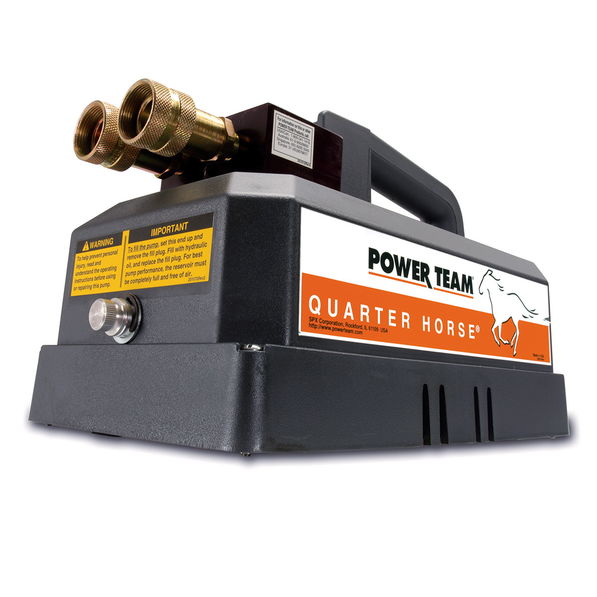 Power Team PR102 25吨四分之一马两速电/电池泵 - 单作用
