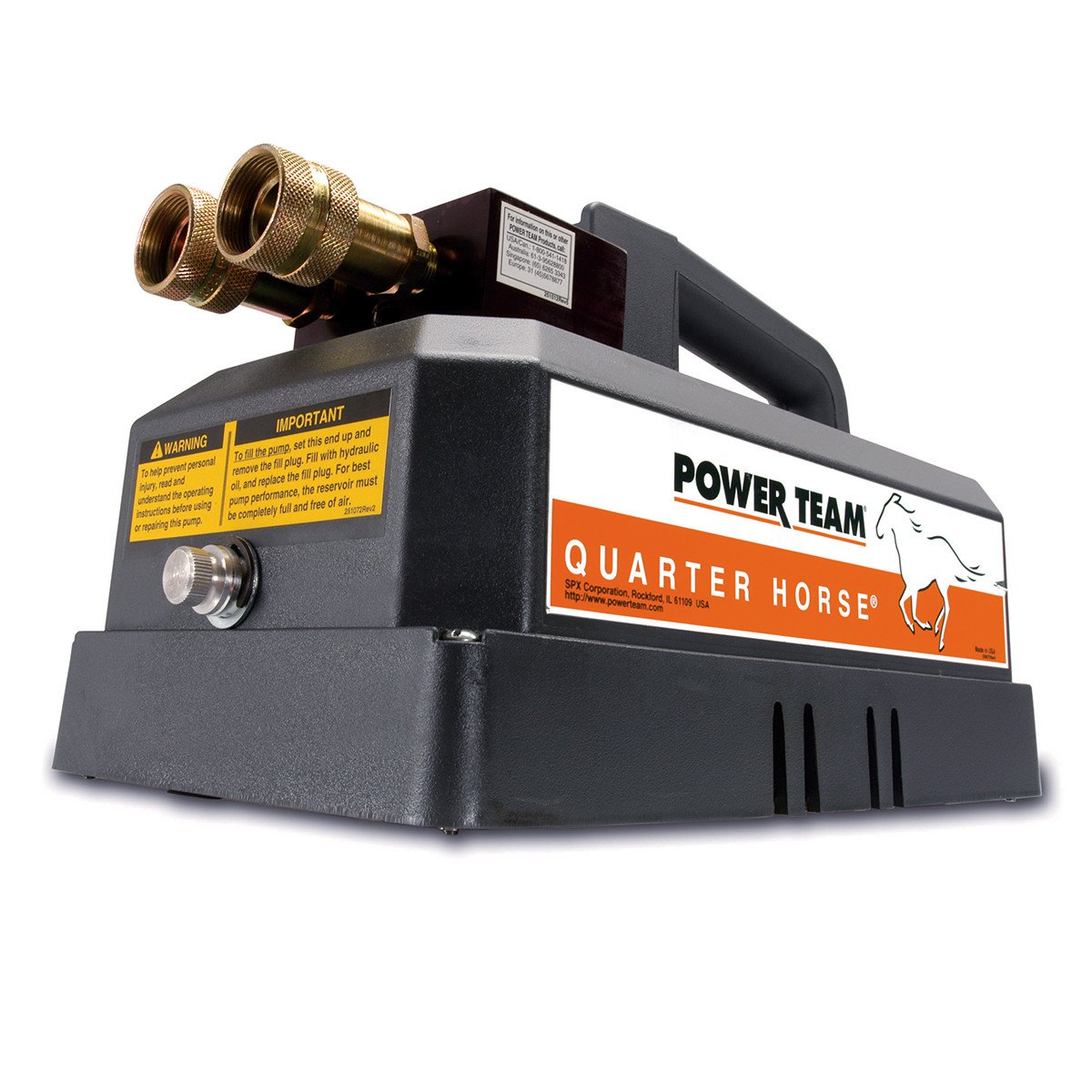 Power Team PR102A 25吨四分之一马两速电动/电池泵 - 单作用