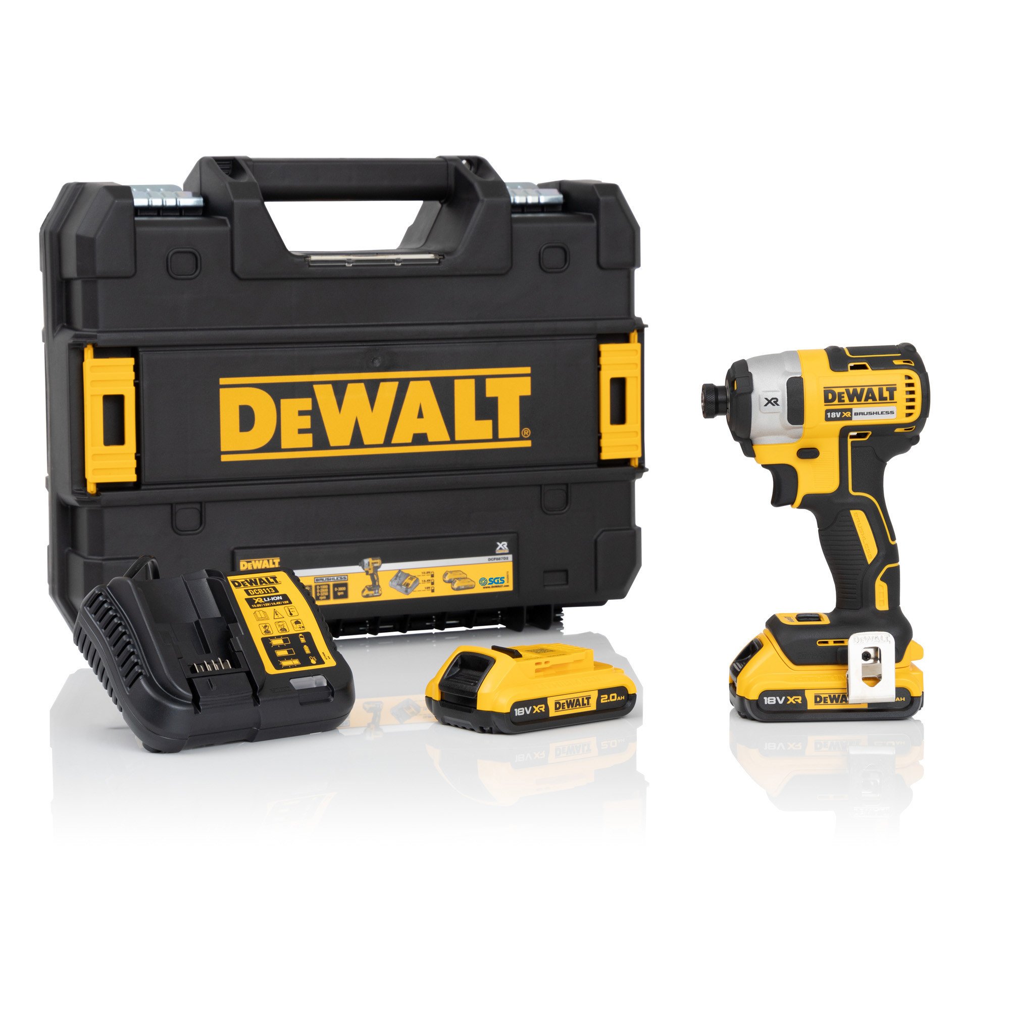 DeWalt DCF887D2-GB重型冲击驱动套件，无刷技术
