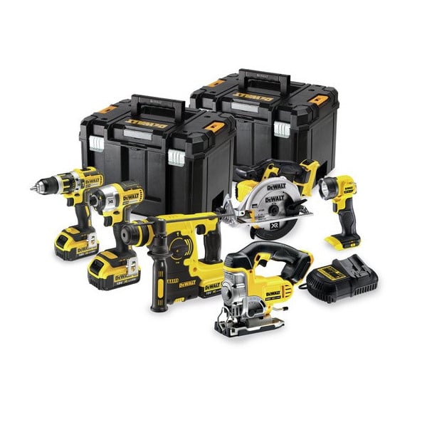 DEWALT DCK699M3T 18V XR 6件电源工具套件-3x 4AH电池，充电器和2盒箱