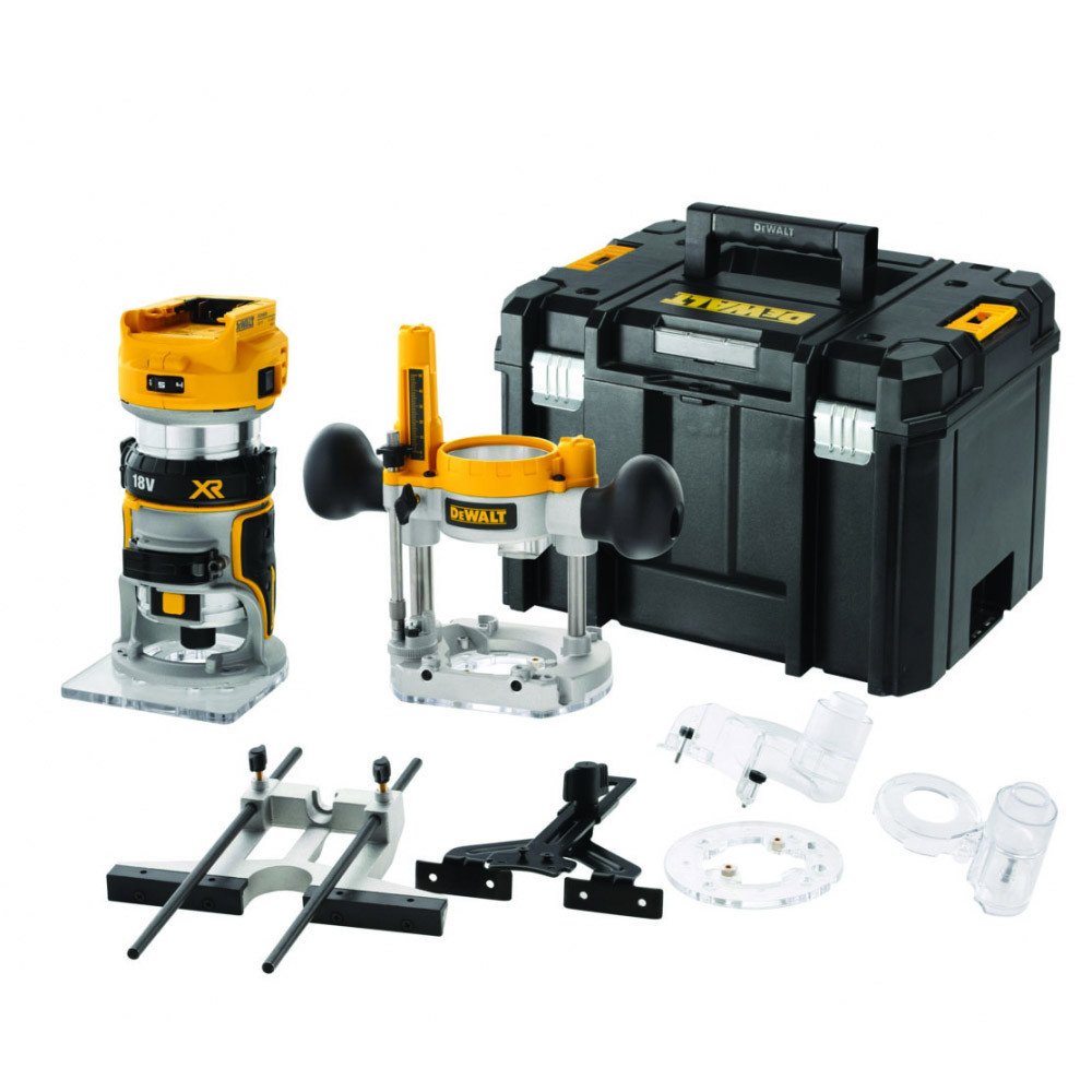 DeWalt DCW604NT-XJ 18V XR无刷8mm(1/4)路由器与工具箱(仅主体)