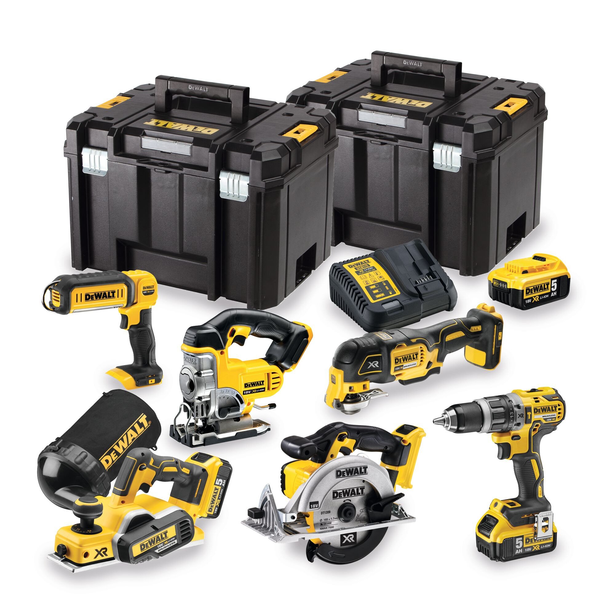 DEWALT DCK665P3T 6件电源工具套件，3x 5AH电池，充电器和2X盒
