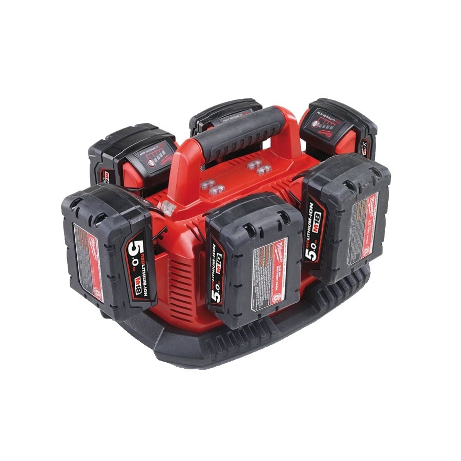 密尔沃基M1418C6 Multibay充电器和6 x M18B5 5.0啊电池包