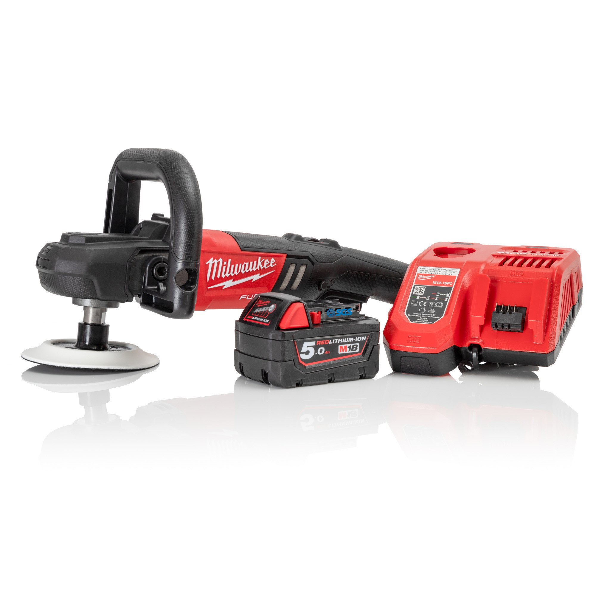 密尔沃基M18FAP180-501 M18 FUEL™18V抛光套件-5AH电池和充电器