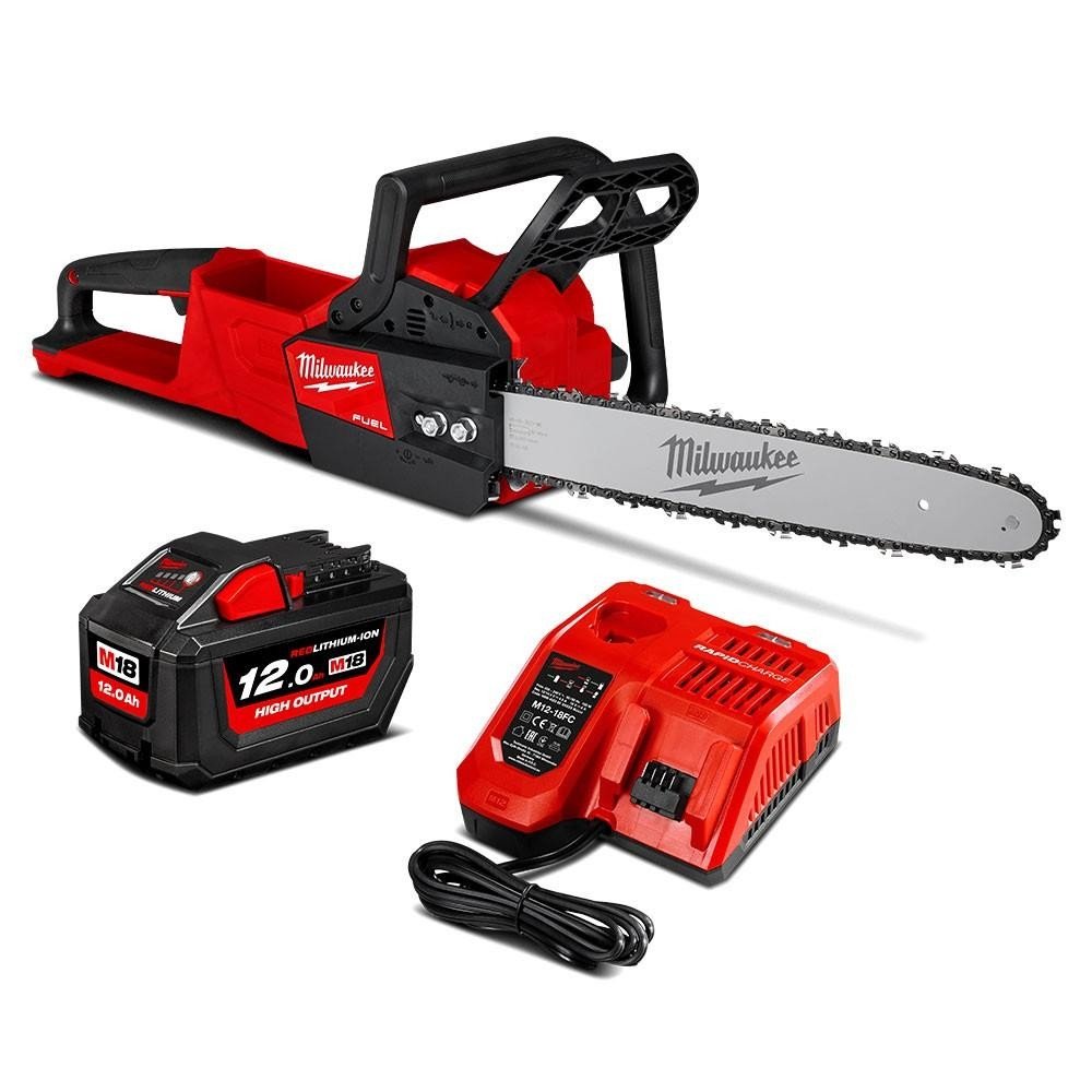 密尔沃基M18FCHS -121B M18 FUEL™18V 40厘米电锯套件-12AH电池和充电器