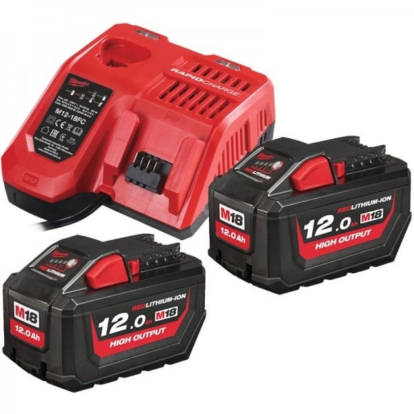 密尔沃基m18hnrg - 122 2 x 12.0啊高输出电池&快速充电器