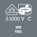可更换叶片Kraftform Kompakt VDE 60 iS/65 iS/67 iS-16个银