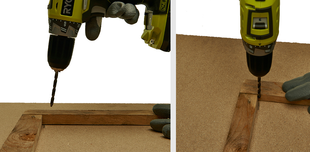 使用指南 - 为了增加精确度，您可以使用指南保持钻孔的直线。您可以将两块小木头粘在一起，形成L形，并使用它们的角度对齐钻头。或者，放置在孔上以进行指导的旧CD可以工作。此外，还有专门用于您可以购买和使用的训练的固定指南。